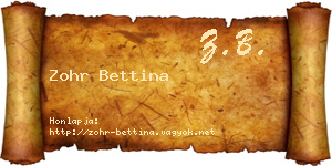 Zohr Bettina névjegykártya